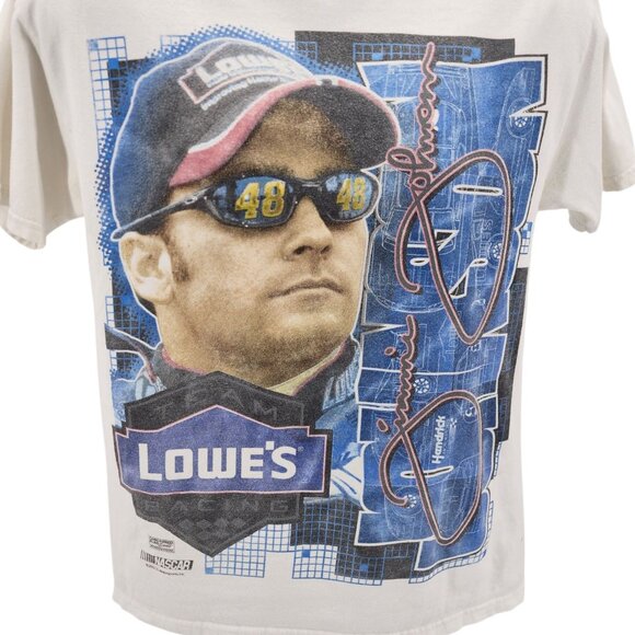 Vintage NASCAR Mens Medium Shirt Jimmie Johnson 48 Lowes Monte Carlo Graphic M&O - Picture 2 of 14